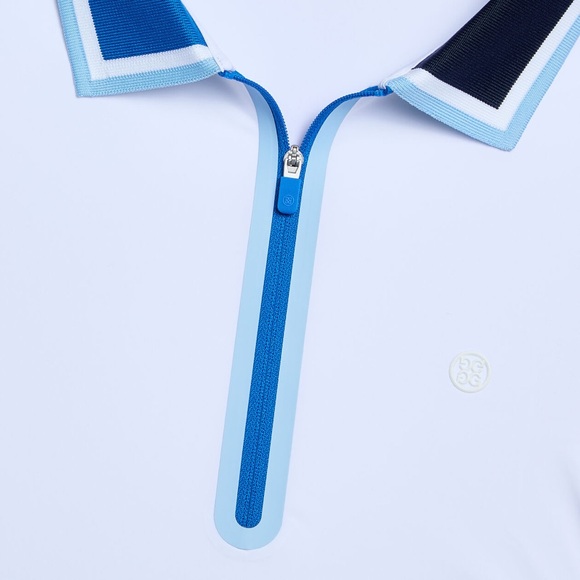 New G/Fore SILKY TECH NYLON QUARTER ZIP LONG SLEEVE POLO SNOW / LISBON - Picture 4 of 8